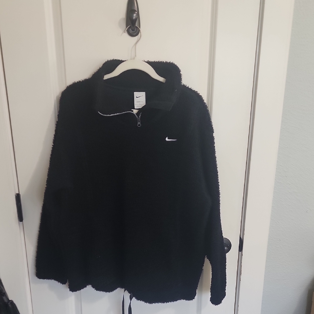 Nike Black Sherpa Half-Zip Pullover